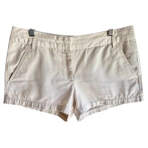 Zara Womens Y2K Preppy Chino Khaki Shorts 2 1/2” Inseam Size Small Beige